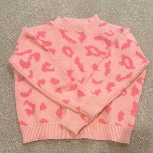 Pink Leopard Print Sweater